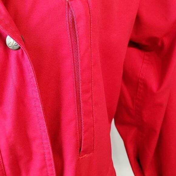 EDDIE BOUER RED JACKET, plaid lining. LOTS OS POCKETS, SIze Small Petite. - Picture 5 of 16